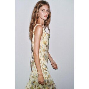 ZARA ZW COLLECTION PRINTED SATIN DRESS